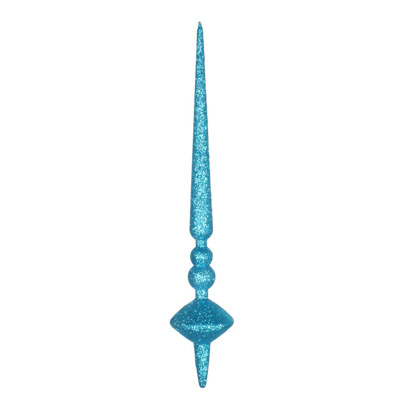 Ornement en forme de fleur de coupole 12 po, Paillettes turquoise