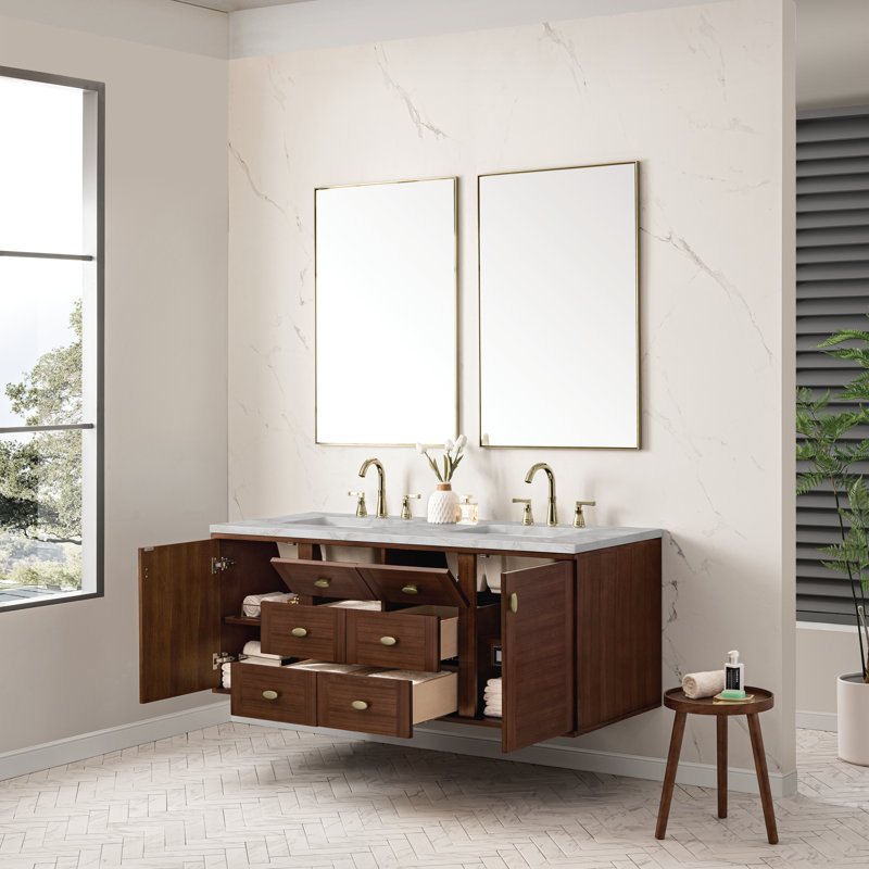 Amberly 60'' W Double Vanity, Victorian Silver