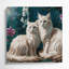 Chats, art balinais sur toile bleu-2019383955