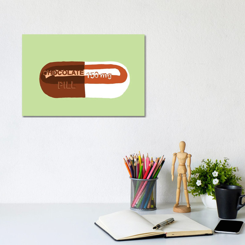 Chocolate Pill Mint - Wrapped Canvas Print, 20.32 cm H x 30.48 cm W