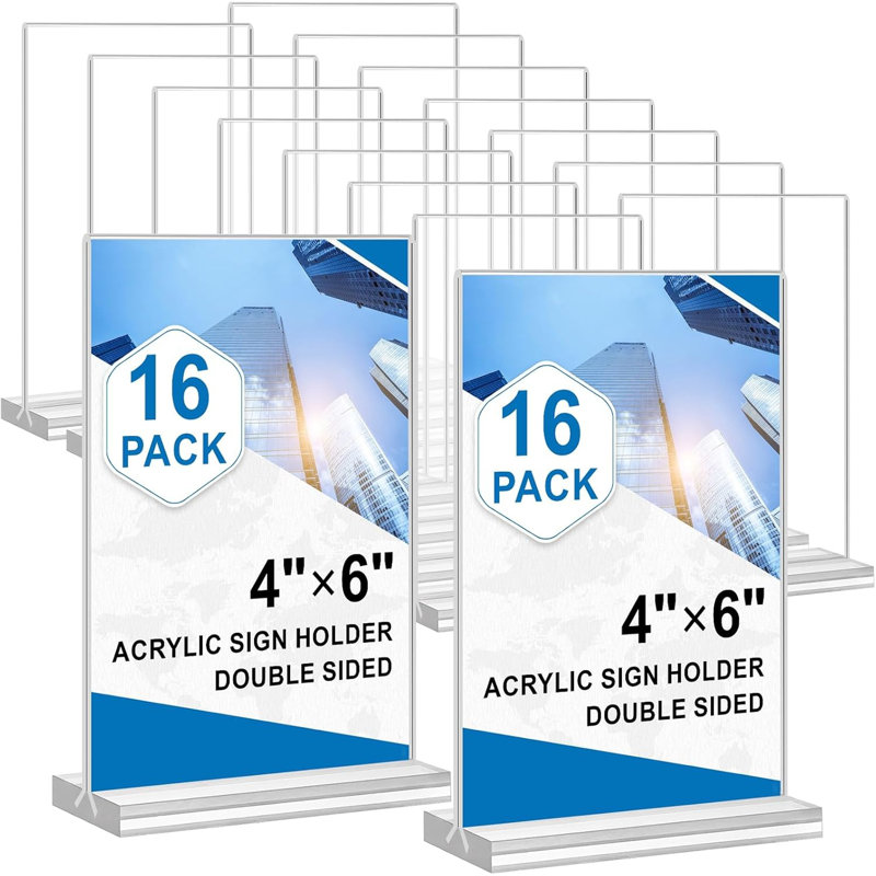 4x6 Acrylic Sign Holders 16 Pack
