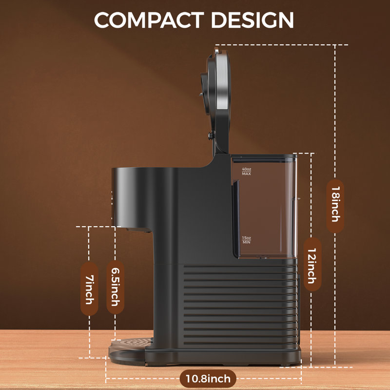 Single Serve 5-Cup Pod Coffee Maker With 30Oz. Reservoir