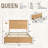 Retro Fluted Bed With 55" Tall Headboard And Storage Drawers-96387489