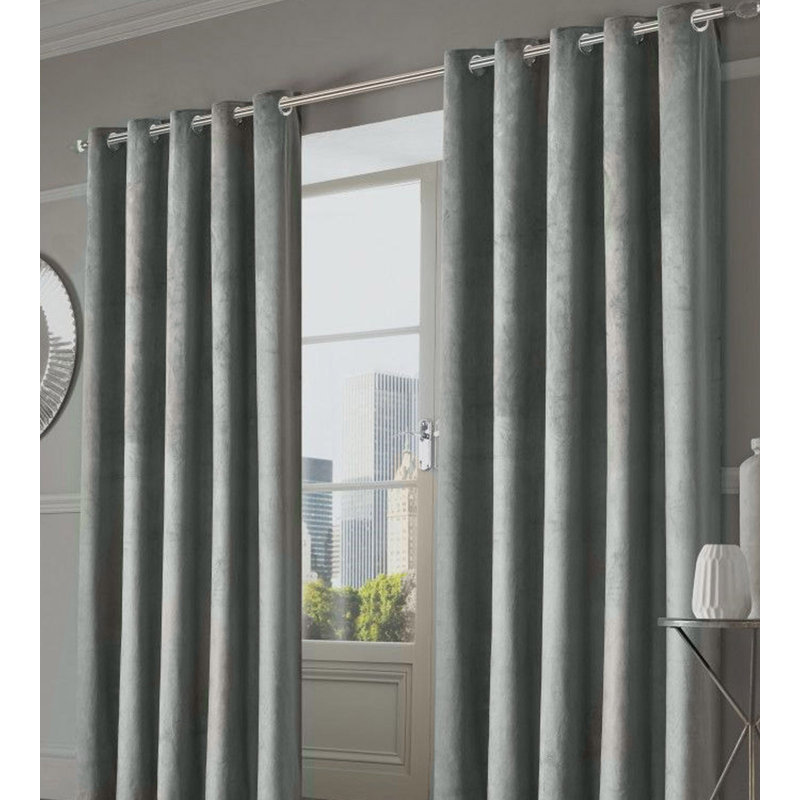 Johnson Room Darkening Pair, Silver, With 167cm x Drop 137cm