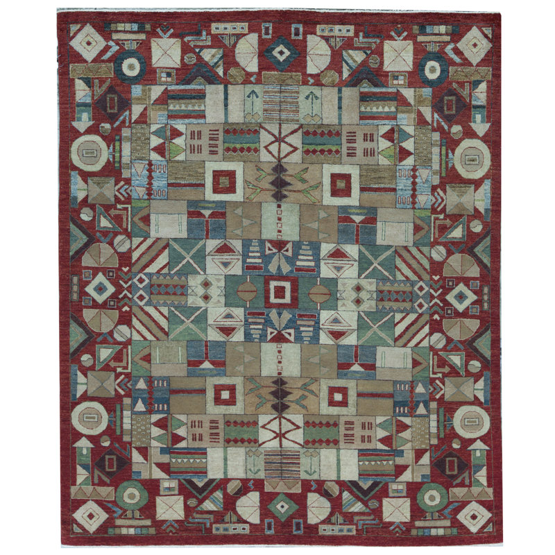 Afghan Geometric Area Rug, Rectangle 7'10" x 9'6"