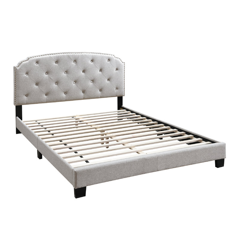Jaquavien Upholstered Platform Bed, Queen, Light Brown