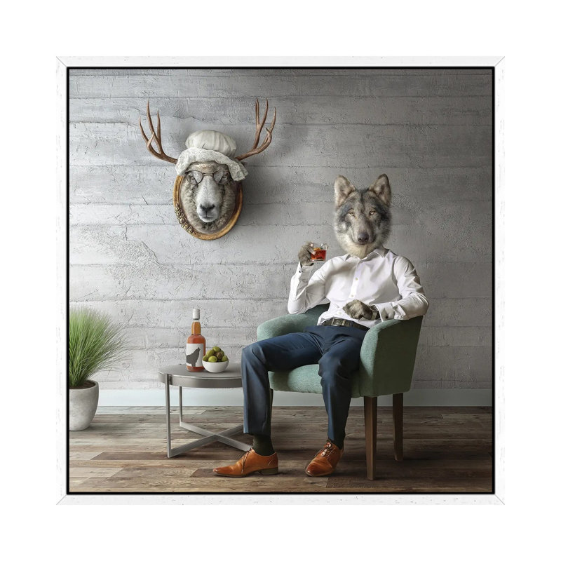Home Fairytale: Big Bad Wolf by Spielsinn Design - Gallery-Wrapped Canvas Giclée on Canvas, 66.04 cm H x 66.04 cm W