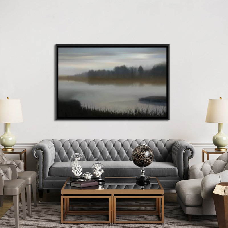 «Dawn», impression sur toile, H 18 po x l 26 po x P 1,5 po, Toile avec cadre noir, Pas de tapis