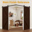 Ensemble de quincaillerie pour porte de grange double en bois de sapin noueux brut de 84 po de hauteur, design en forme de K et de X, porte coulissante en bois massif, deux ensembles de fermeture amortie-133655647-136061025-136061026