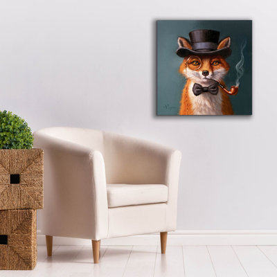 Toile épique Graffiti «The charmant Mr. Fox» par Lucia Heffernan, 26 po x 26 po