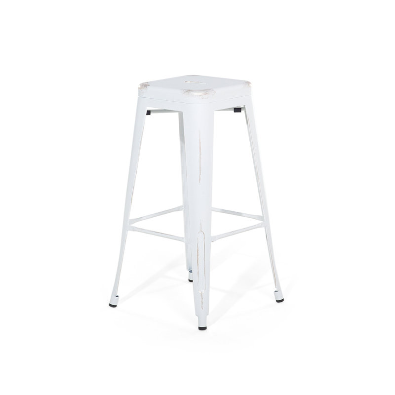 Iowa Park Counter Stool with Metal Frame, White