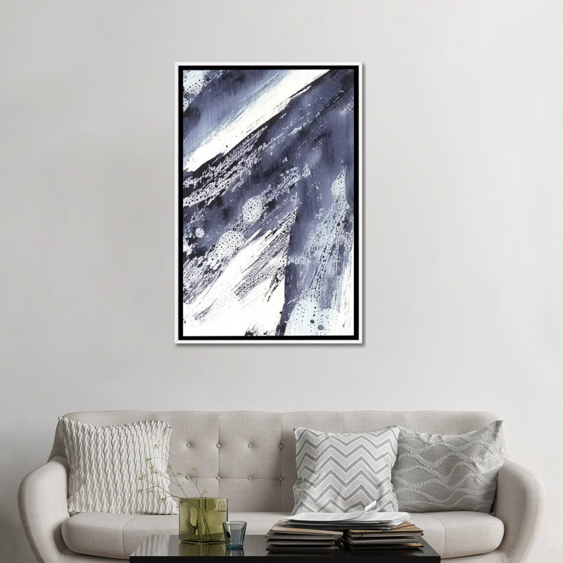« Directivité II » par Ethan Harper, reproduction d’art, H 48 po x l 32 po x P 1,5 po, Toile blanche encadrée, Pas de tapis