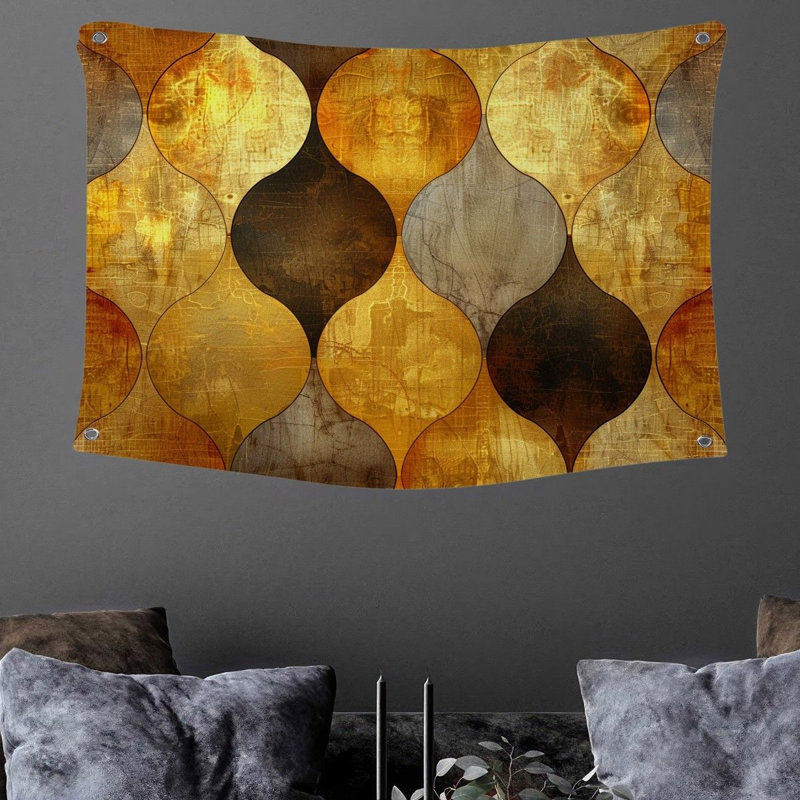 Overlap pattern Wall Tapestry -  Design Wall Decor, 68" H x 80" W