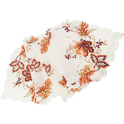 Chemin de table d'automne avec feuille d'érable 15 po x 67 po Festival de chemin de table décorations de l'Action de grâce pour les rassemblements de fêtes Décoration de restaurant (style B)