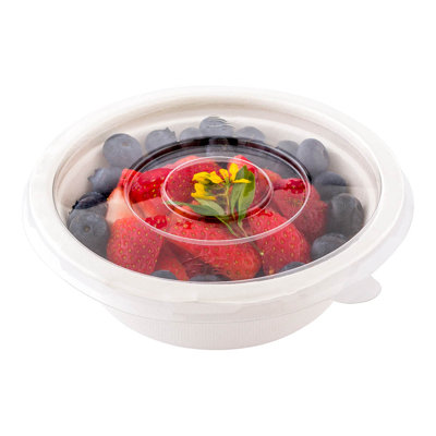Restaurantware-LIDS ONLY: Pulp Tek Clear Plastic Flat Lids, 100 Disposable Lids For Salad Bowls - Bowls Sold Separately, Built-In Tab, Clear Plastic Flat Lids, Fits 12 Ounce Bagasse Bowls