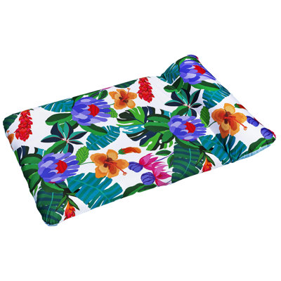 H2OGO! Blissful Drifter XL Fabric Lounge - 79" x 51", Tropical Pattern, Inflatable Pool Float w/ Headrest