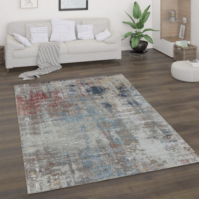 Geneve Collection Beige Abstract Area Rug, 5'3 X 7'6