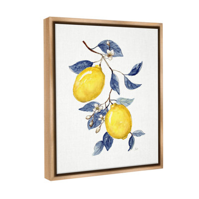 «Lemons With Flower Buds Floater Frame» par Nan sur