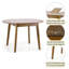 Ensemble de table de salle à manger 5 pièces, table de salle à manger ronde extensible avec 4 chaises rembourrées en bois massif de style classique-990231411