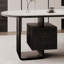 Bureau semi-circulaire noir + blanc + bois manufacturé + acier + acrylique avec 2 tiroirs-465976-465982
