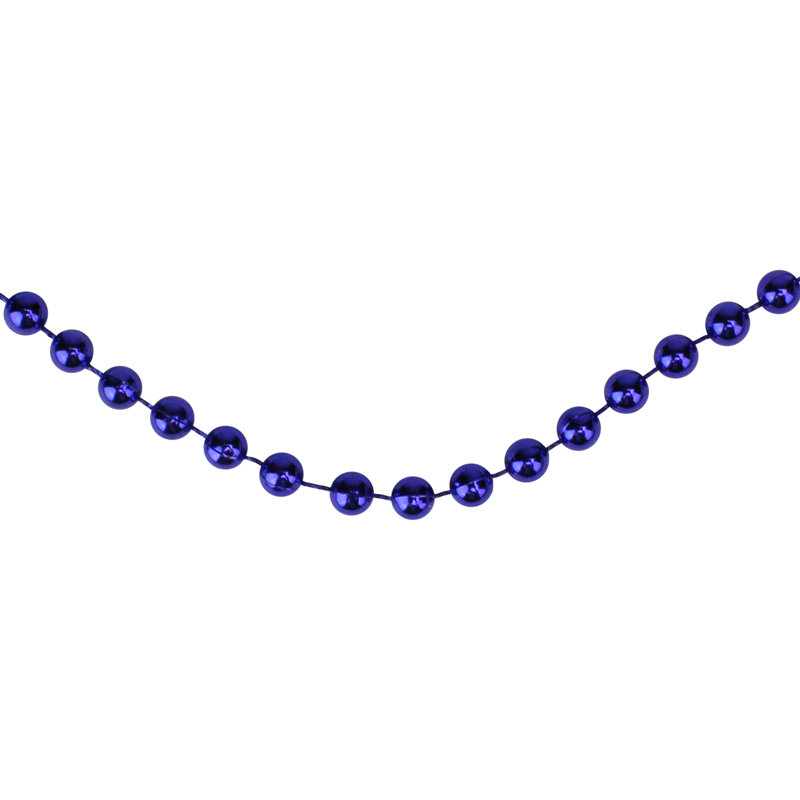 Guirlande de Noël perlée artificielle, Bleu saphir, L 15 pi