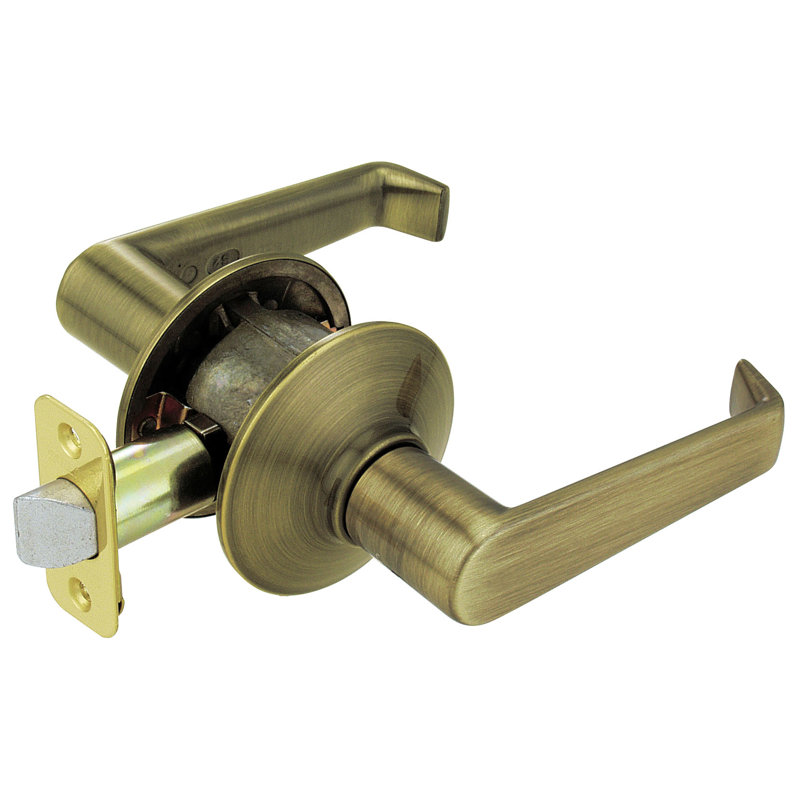 Elan Lever Hall and Closet Lock, Antique Brass
