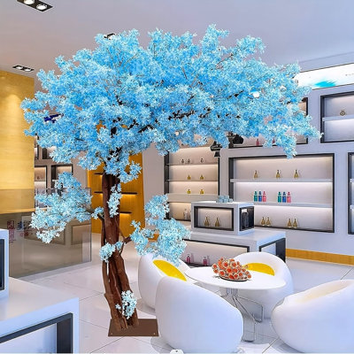Arbre de fleur de cerisier artificiel lilas bleu pour décoration d'arche de mariage décoration de 6 pi 4,6 pi