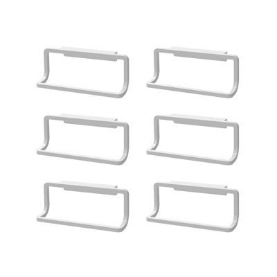 Porte-essuie-tout de cuisine, porte-serviettes de cuisine décoratif pour armoire, paquet de 6 (blanc)