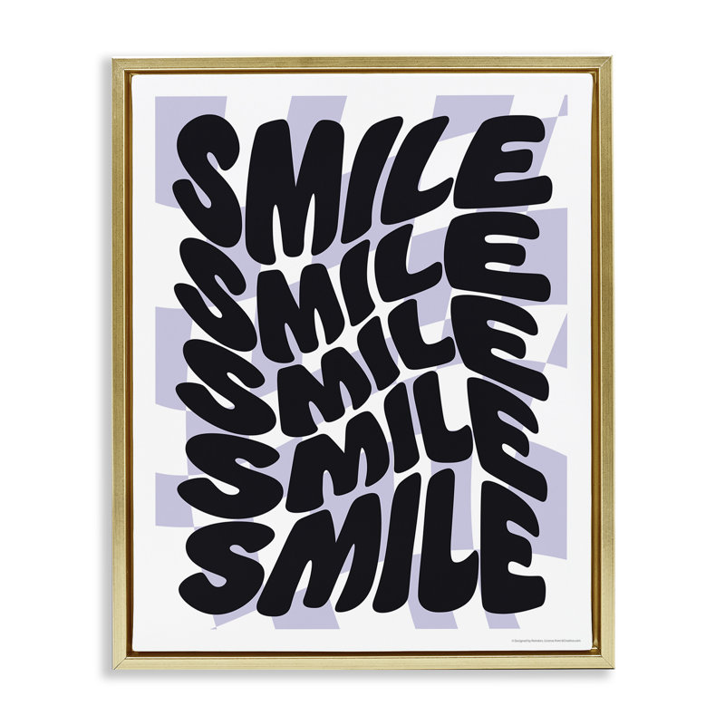 "Wavy Smile" par Reinders, Cadre flottant métallique doré, H 21 po x l 17 po