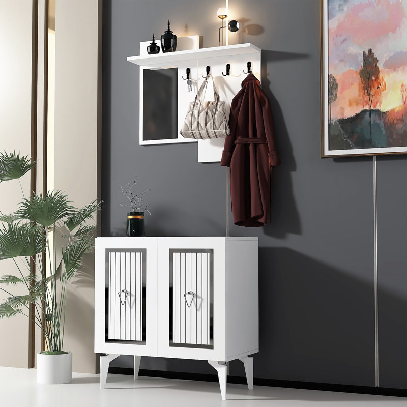 Hall Stand, Sliver/White