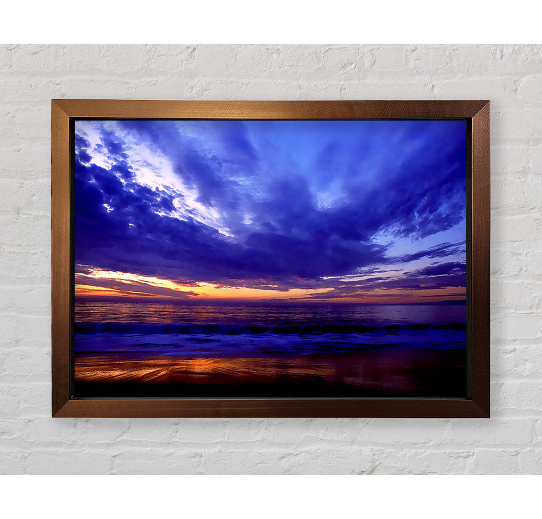 Gerahmtes Poster Blue Lilac Sunset Ocean