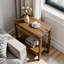 Table d'appoint en bois massif, petite table de chevet à 2 niveaux-434273749