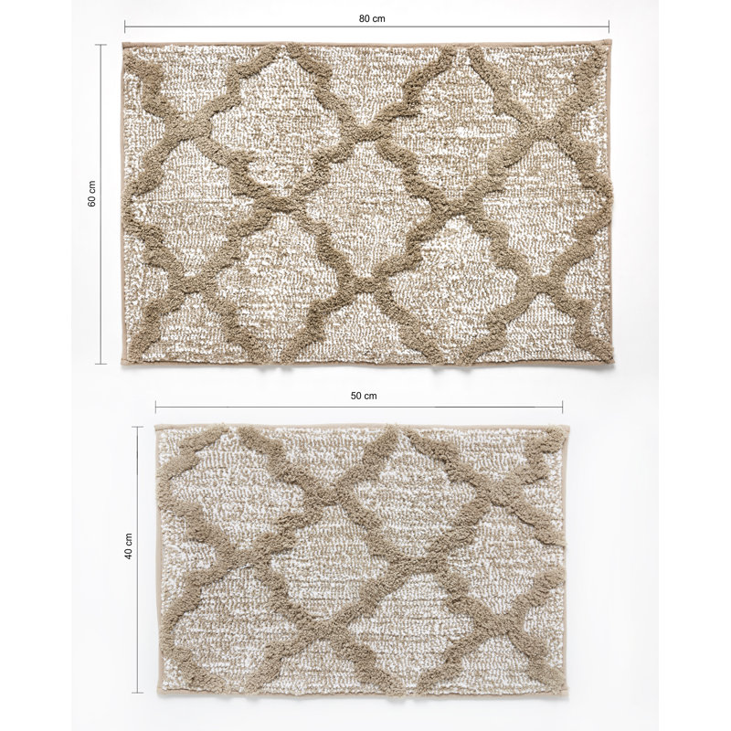 Dumfries Non-Slip Bath Rug and Bath Mat, Brown