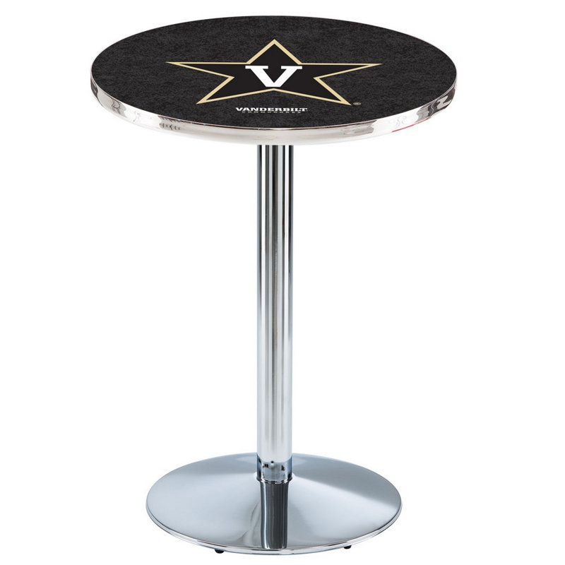 Round Metal Base Dining Table, Chrome, Vanderbilt University