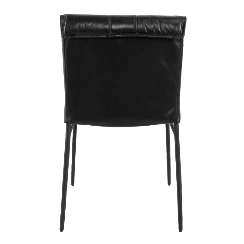Mayer Genuine Leather Dining Chair Adobe Set Of 2, Black