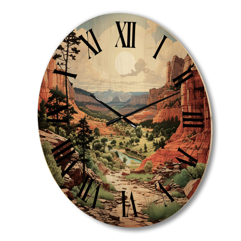 Horloge murale en bois massif Myron, Moyenne