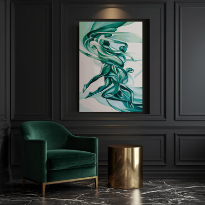 Abstrait art figuratif sur toile vert