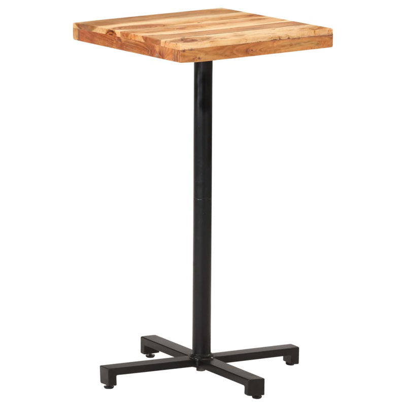 Bistro Table Square Solid Acacia Wood, Gray, 43.3" H x 19.69" W x 19.69" D