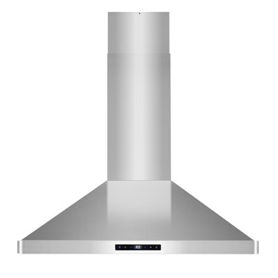 Cosmo 36 in. Lumin Collection Ducted Island Range Hood, Soft Touch Controls, Permanent Filters, LED Lights, Stainless Steel