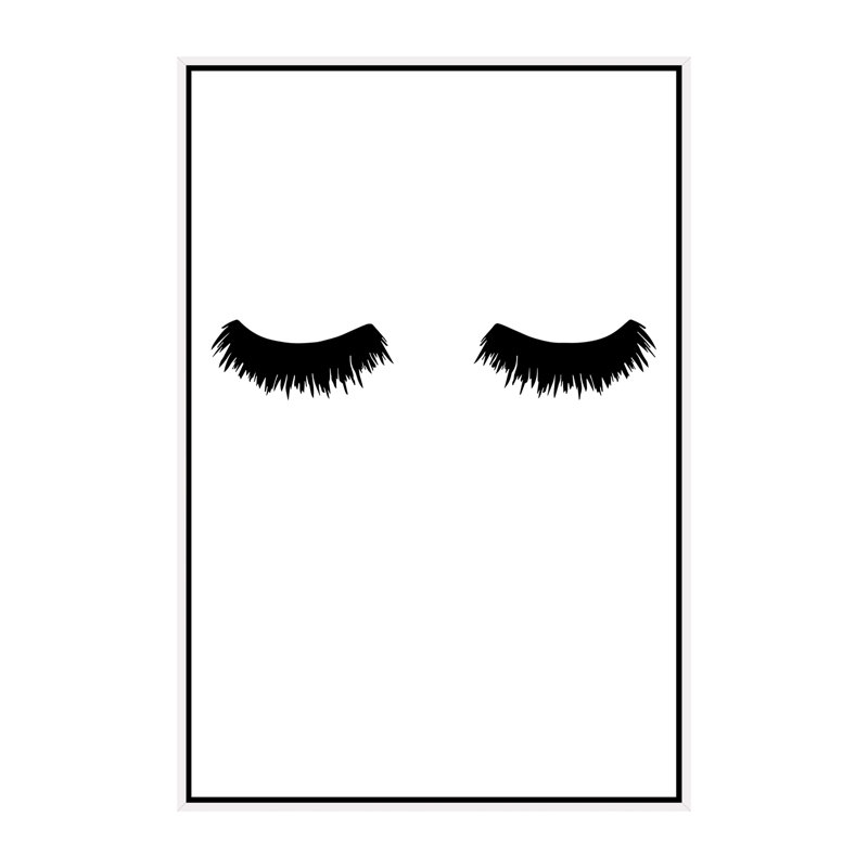 Lash Bold - impression d'art graphique, Pas de tapis, H 60 po x l 40po x P 1,5 po, Toile blanche encadrée