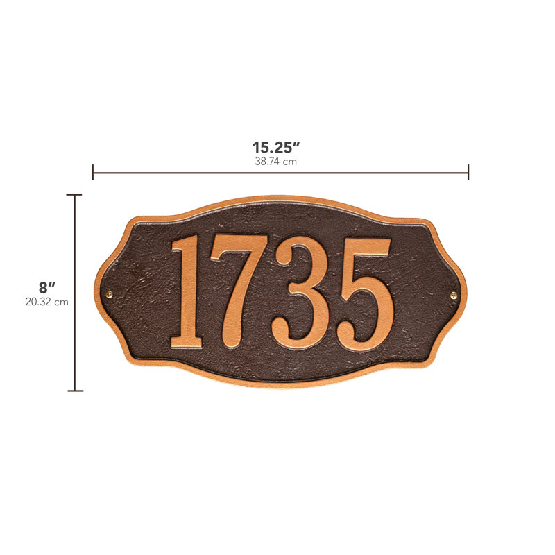 Hampshire 1-Line Wall Address Plaque, Antique Copper, Yes