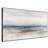 Extra Large Wall Art Fabric Print - Soft Coastal Horizon Line Abstract Scene Artwork Decor for Living Room or Bedroom - "Frame Assembly Required (Unfinished Frame)"-1901963587