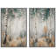 «Teal Birch Forest», art de salon, impression sur toile encadrée, 2 pièces-130908065-130908066