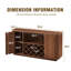 Buffet 58 po en noyer avec porte-bouteilles et porte-verres