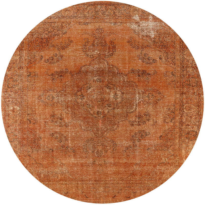 Tapis marocain tissé à la machine, Rond 4 pi