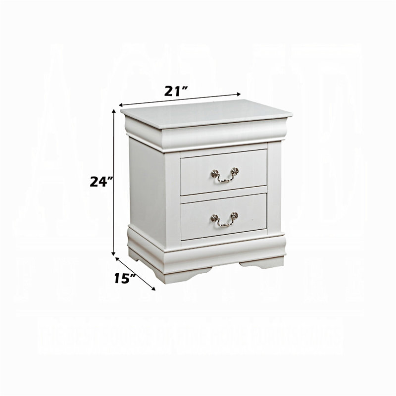 Table de chevet avec tiroir, Blanc