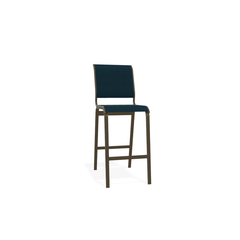 Tabouret de bar 29,5 po Holna, Bois de plage texturé, Sunbrella® bleu sarcelle