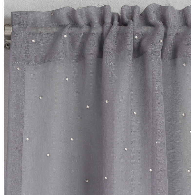 Adrijus Sheer Curtain, 138cm Width x 229cm Drop, Grey