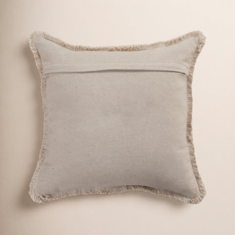 Coussin 100% coton recyclé, Vert / naturel, Mélange de duvet