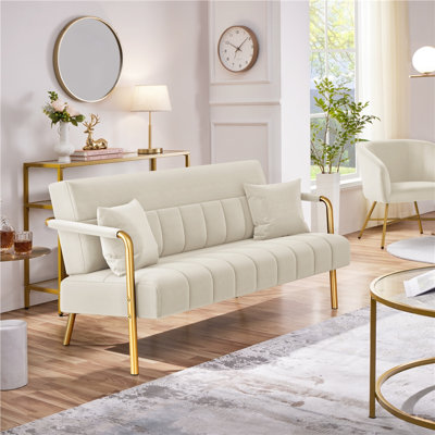 Maddison 56.5'' Upholstered Sofa with Two Pillows